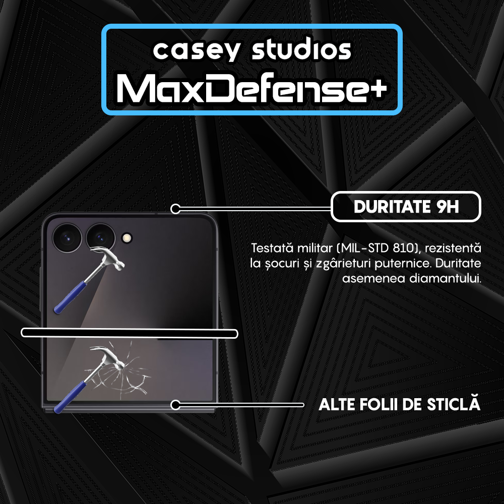 MaxDefense+ Glass Film - Samsung Galaxy Z Flip7 - Black