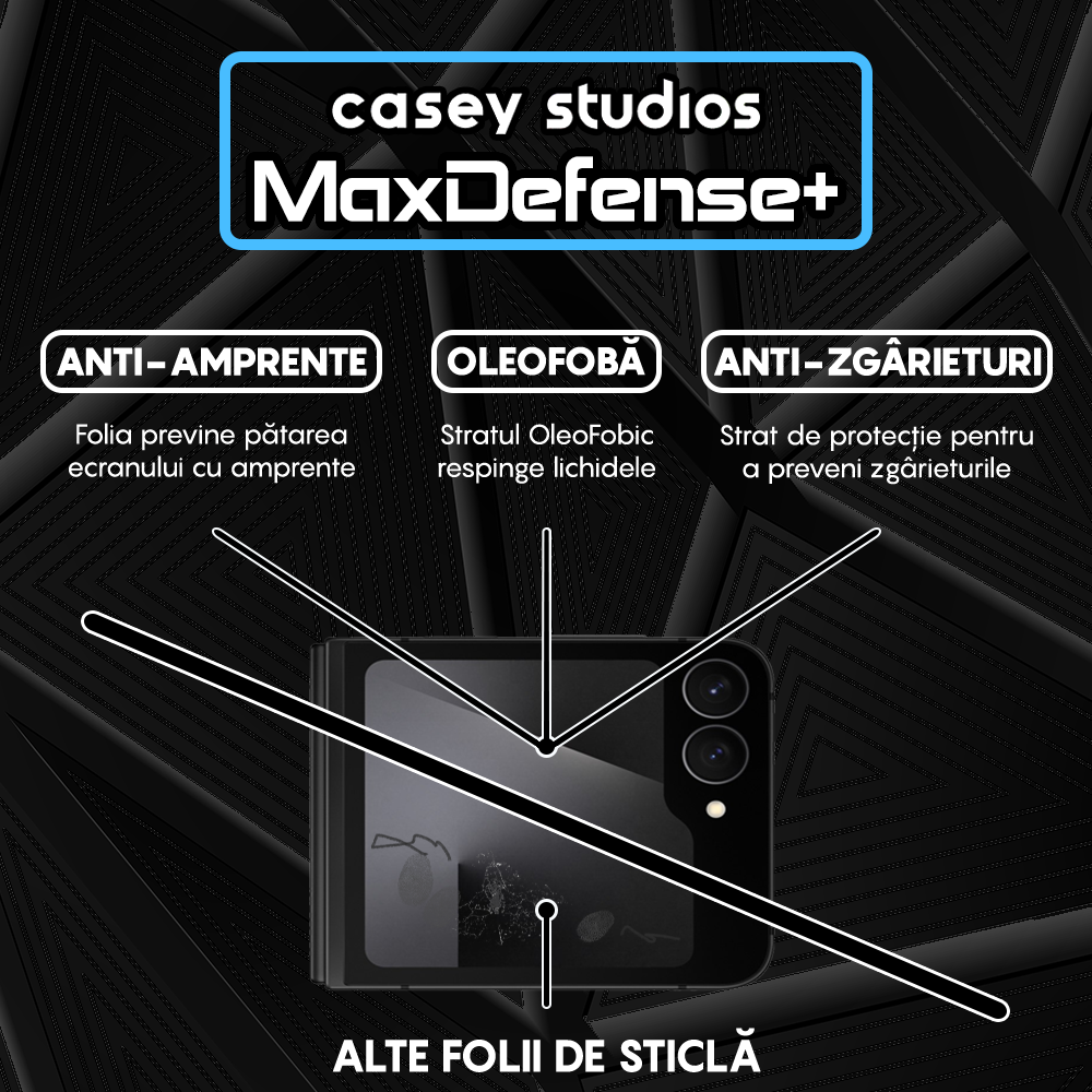 MaxDefense+ Glass Film - Samsung Galaxy Z Flip7 FE - Black