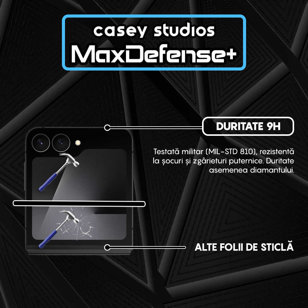 MaxDefense+ Glass Film - Samsung Galaxy Z Flip7 FE - Black