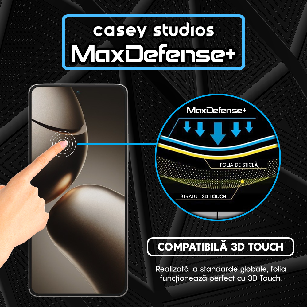 Folie Sticla MaxDefense+ - Xiaomi 14T Pro - Negru