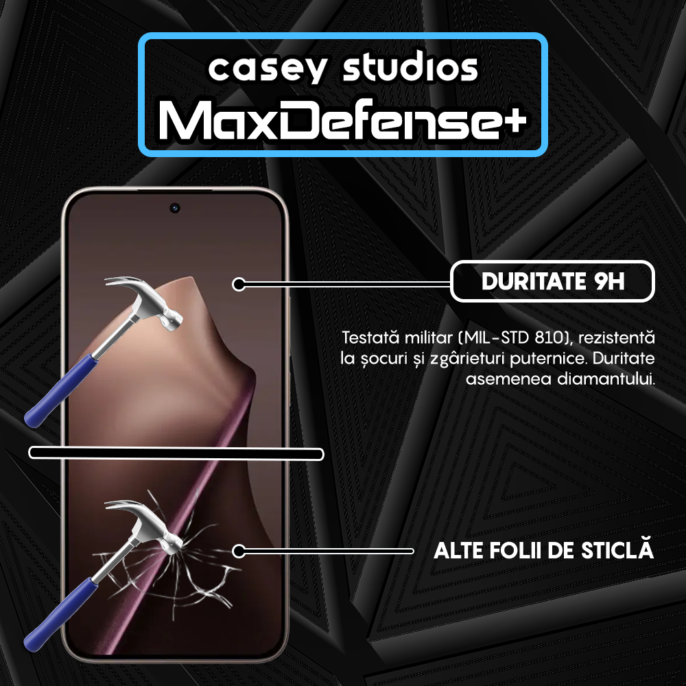 Folie Sticla MaxDefense+ - Xiaomi 15T - Negru