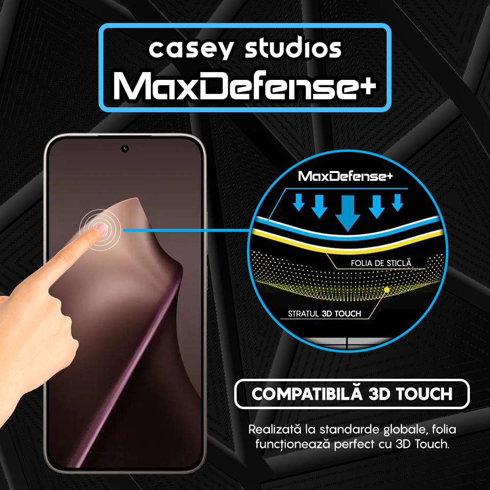 Folie Sticla MaxDefense+ - Xiaomi 15T Pro - Negru