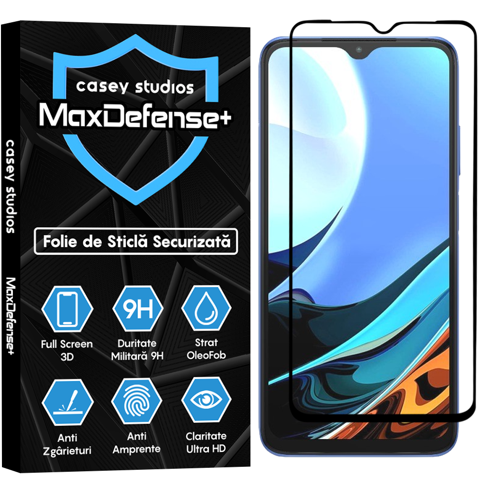 MaxDefense+ Tempered Glass - Xiaomi Poco M3/Redmi 9T - Black