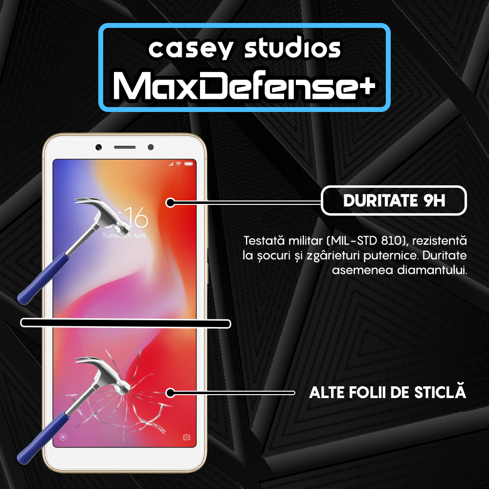 MaxDefense+ Tempered Glass - Xiaomi Redmi 6/Redmi 6A - Black