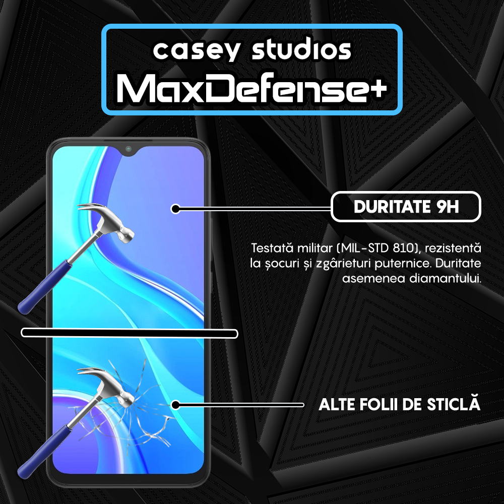 MaxDefense+ Tempered Glass - Xiaomi Redmi 9 - Black