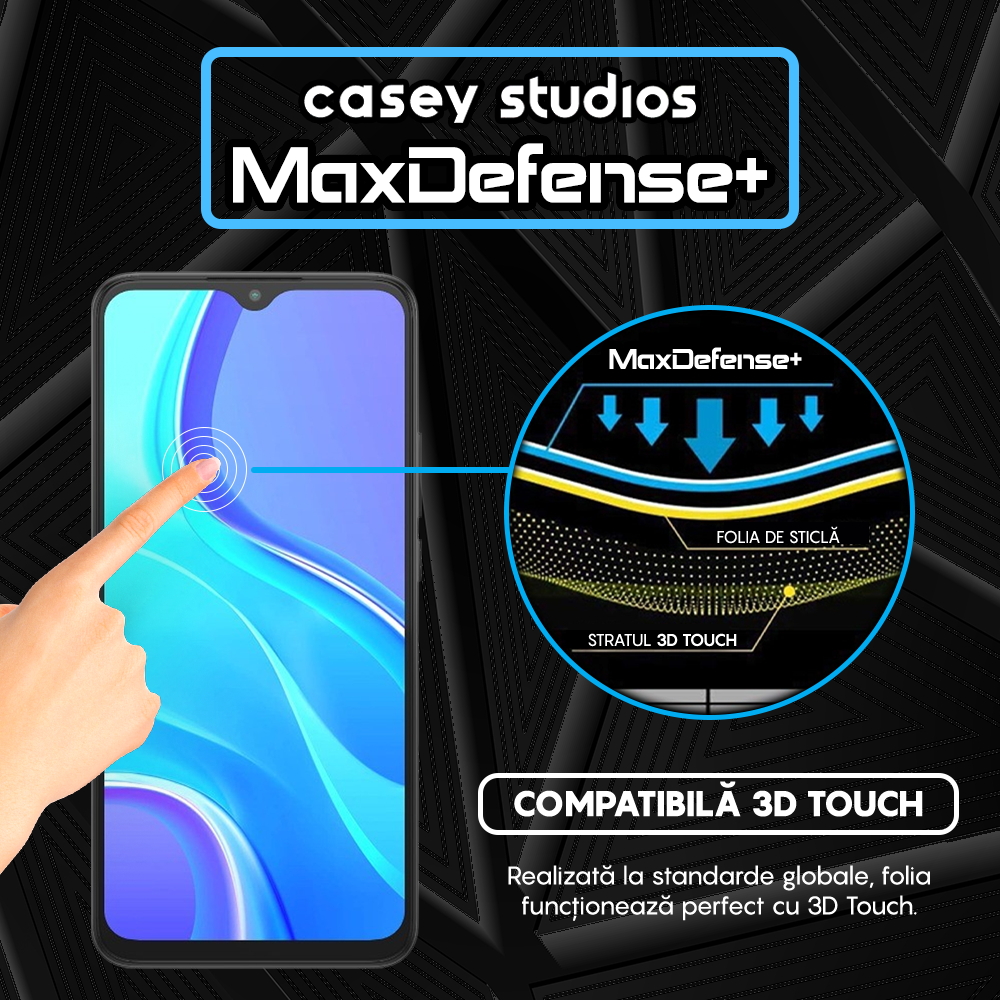 MaxDefense+ Tempered Glass - Xiaomi Redmi 9 - Black