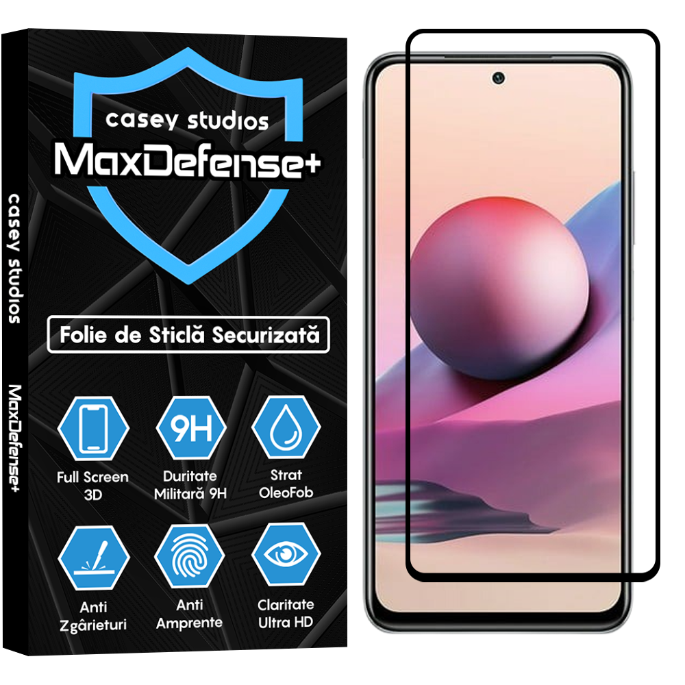 MaxDefense+ Tempered Glass - Xiaomi Redmi Note 10 Pro/Redmi Note 10 Pro Max - Black