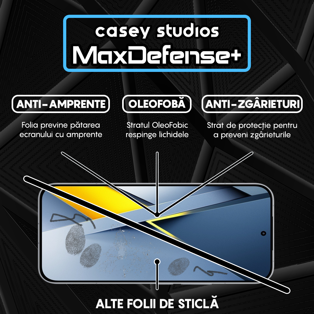Folie Sticla MaxDefense+ - POCO F8 Ultra - Negru