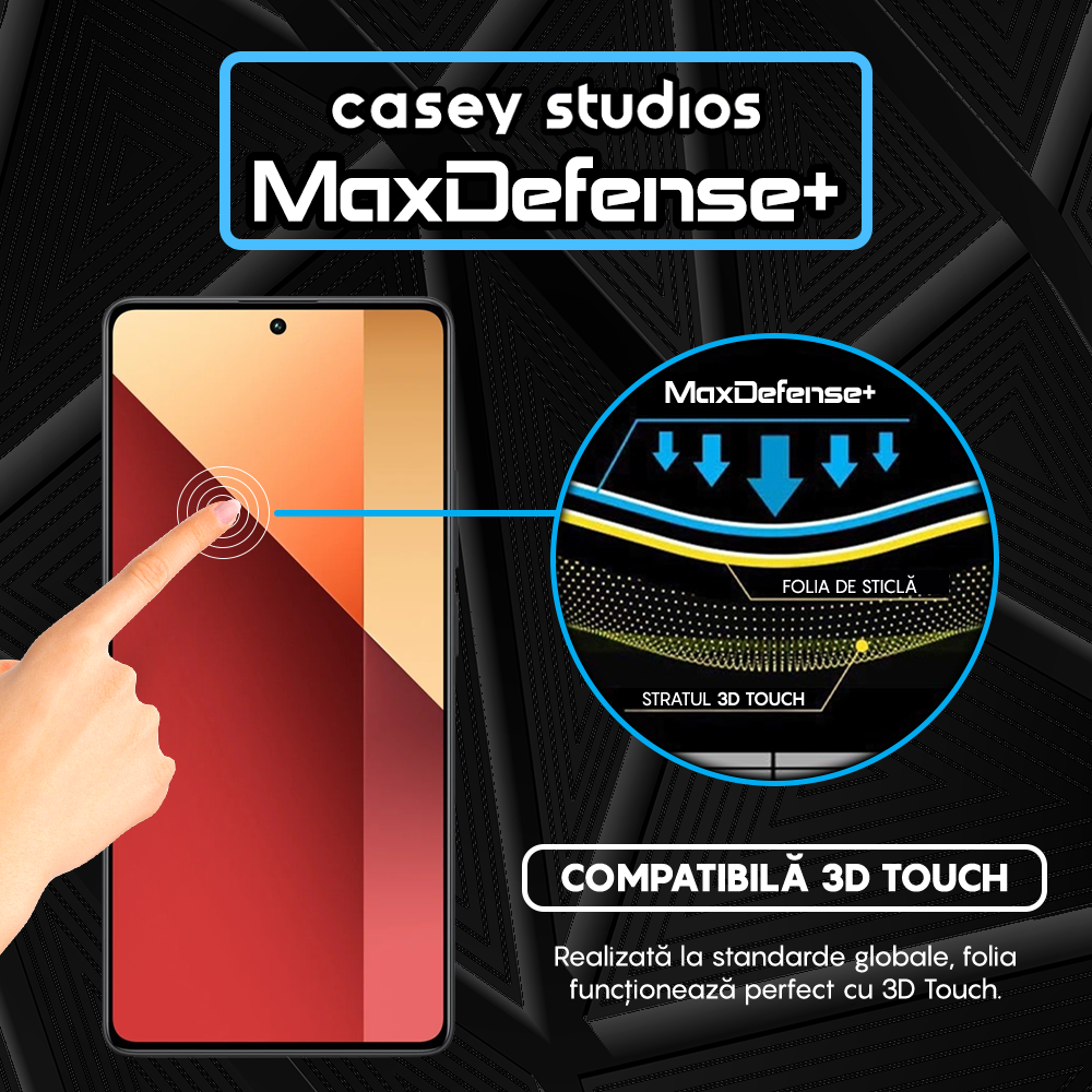 MaxDefense+ Tempered Glass Screen Protector - Xiaomi Poco X6 Neo/Redmi Note 13 Pro/Turbo 3 - Black