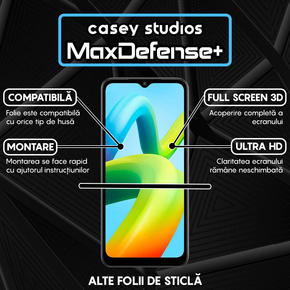 MaxDefense+ Glass Film - Xiaomi Redmi A1/Redmi A1 Plus/Redmi A2/Redmi A2 Plus - Black