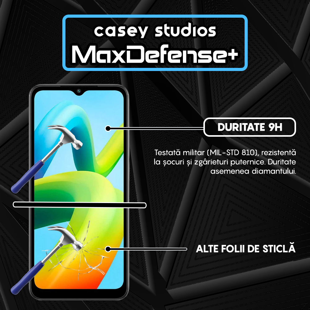 MaxDefense+ Glass Film - Xiaomi Redmi A1/Redmi A1 Plus/Redmi A2/Redmi A2 Plus - Black