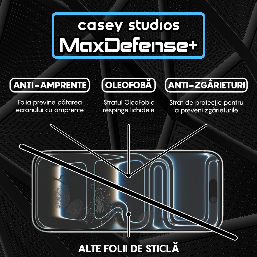 Folie Sticla MaxDefense+ - iPhone 17 Pro - Matte