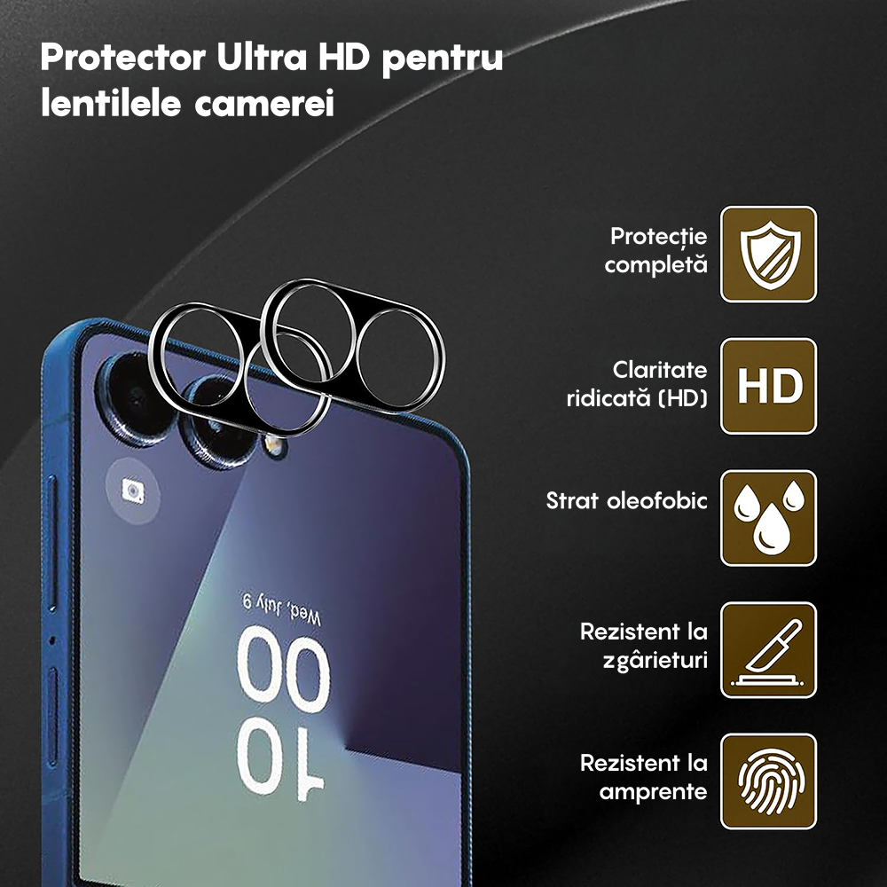 Set 2x Folie Camera MaxDefense+ - Samsung Galaxy Z Flip5 - Clear
