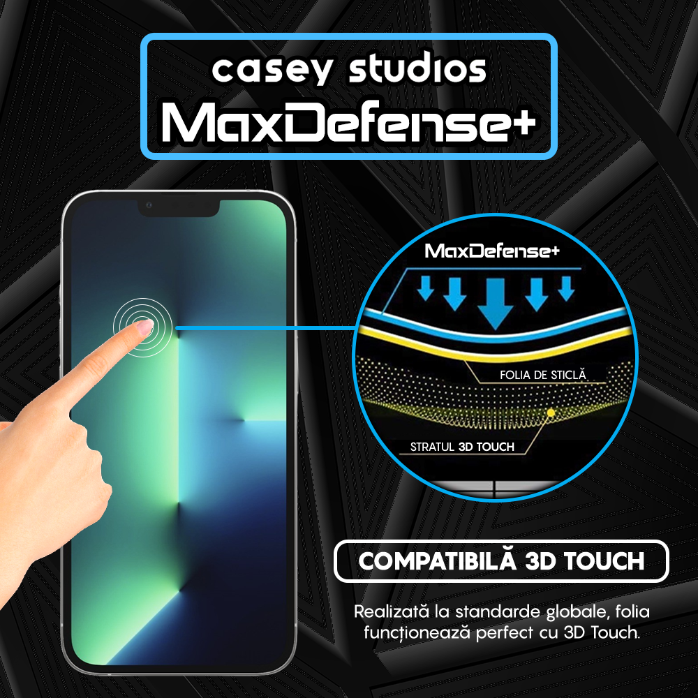 Folie Sticla MaxDefense+ - iPhone 13/13 Pro - Privacy