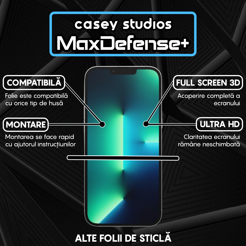 Folie Sticla MaxDefense+ - iPhone 13 Pro Max - Privacy