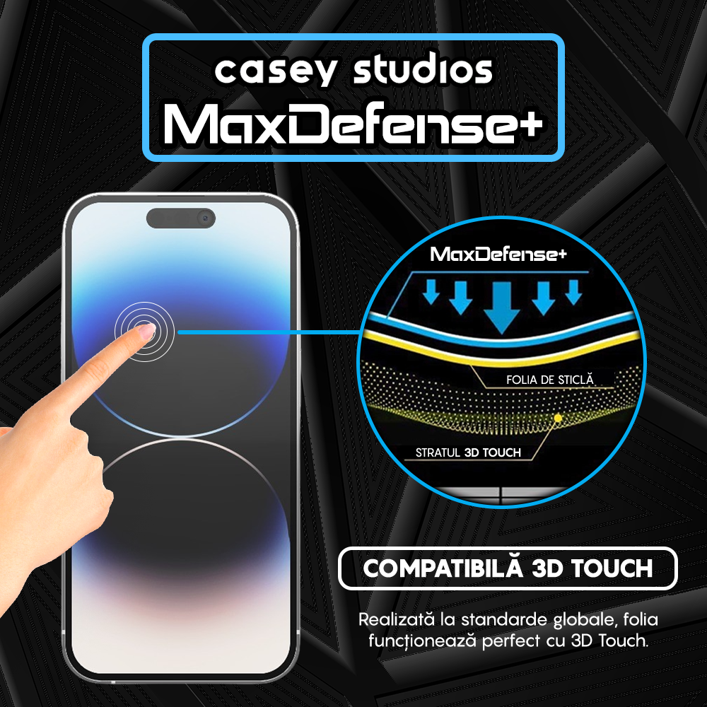 Folie Sticla MaxDefense+ - iPhone 14 Pro - Privacy