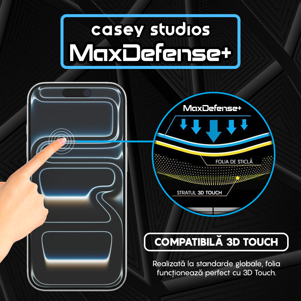 Folie Sticla MaxDefense+ - iPhone 17 Pro - Privacy