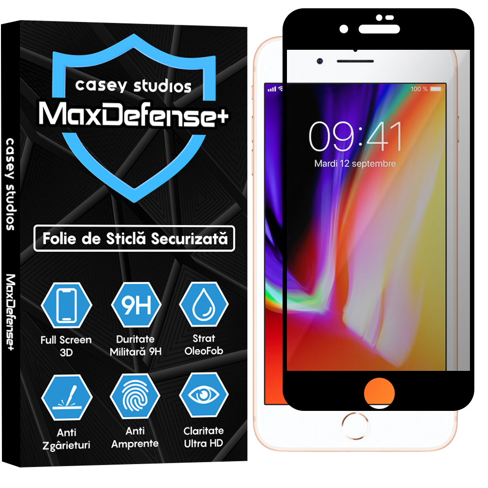 Folie Sticla MaxDefense+ - iPhone 7 Plus/8 Plus - Privacy