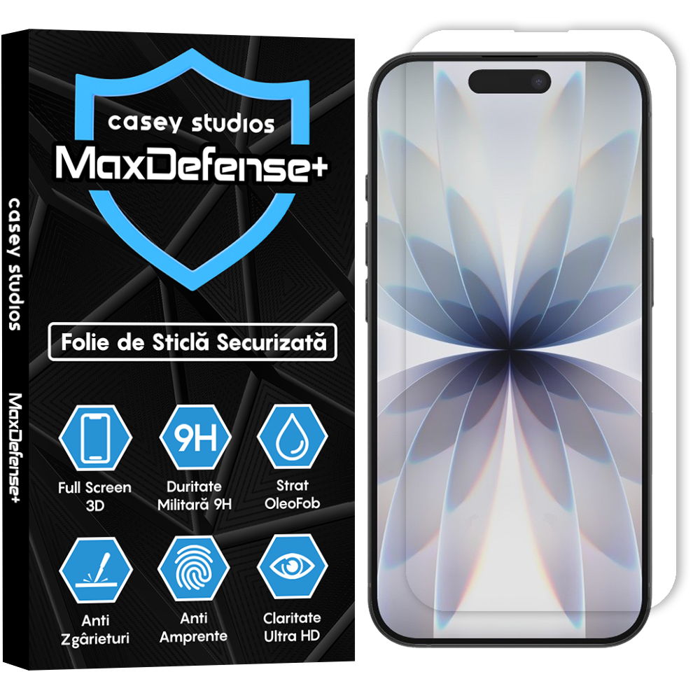 Folie Sticla MaxDefense+ - iPhone 17 - Clear