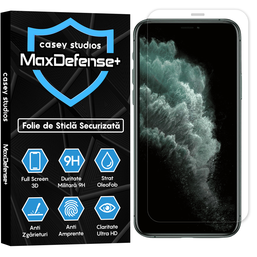 Folie Sticla MaxDefense+ - iPhone 11 Pro - Clear