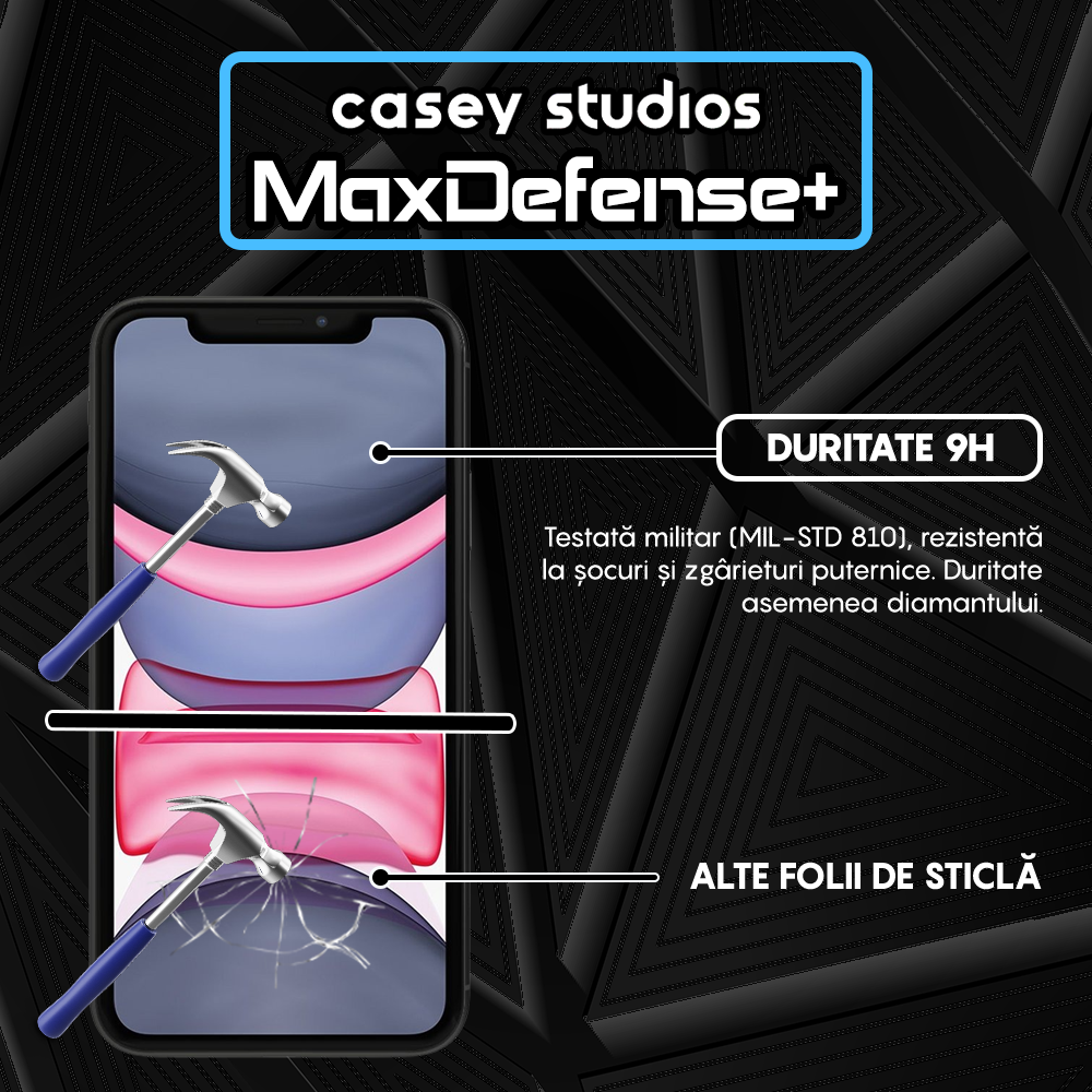 Folie Sticla MaxDefense+ - iPhone XR/11 - Clear