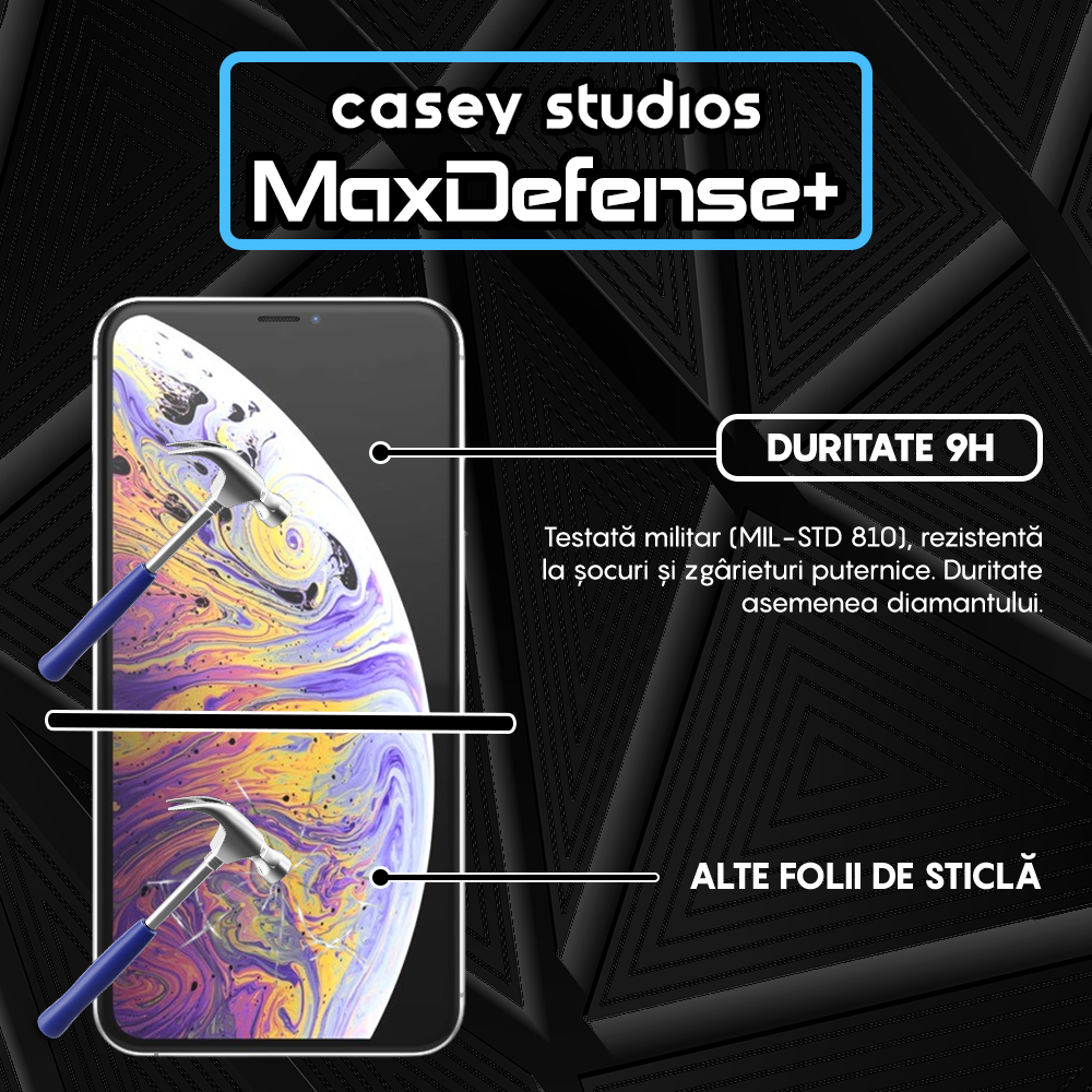 Folie Sticla MaxDefense+ - iPhone XS Max - Clear