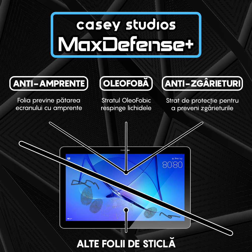 MaxDefense+ Tempered Glass Screen Protector - Huawei MediaPad T3 10" - Clear