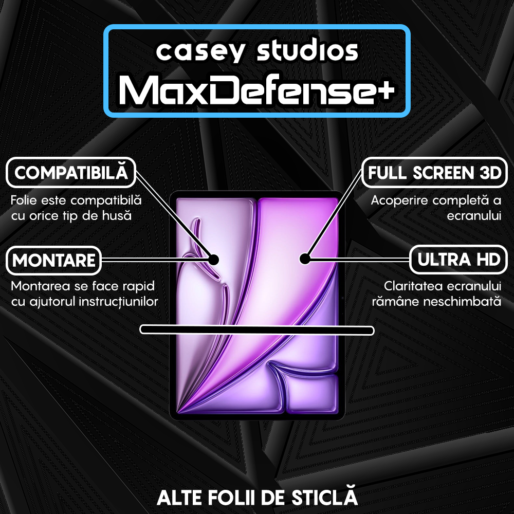 Folie Sticla MaxDefense+ - iPad Air 13 2025 - Clear