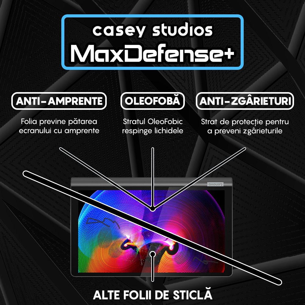 Folie Sticla MaxDefense+ - Lenovo Yoga Smart Tab 10.1" (YT-X705F) - Clear