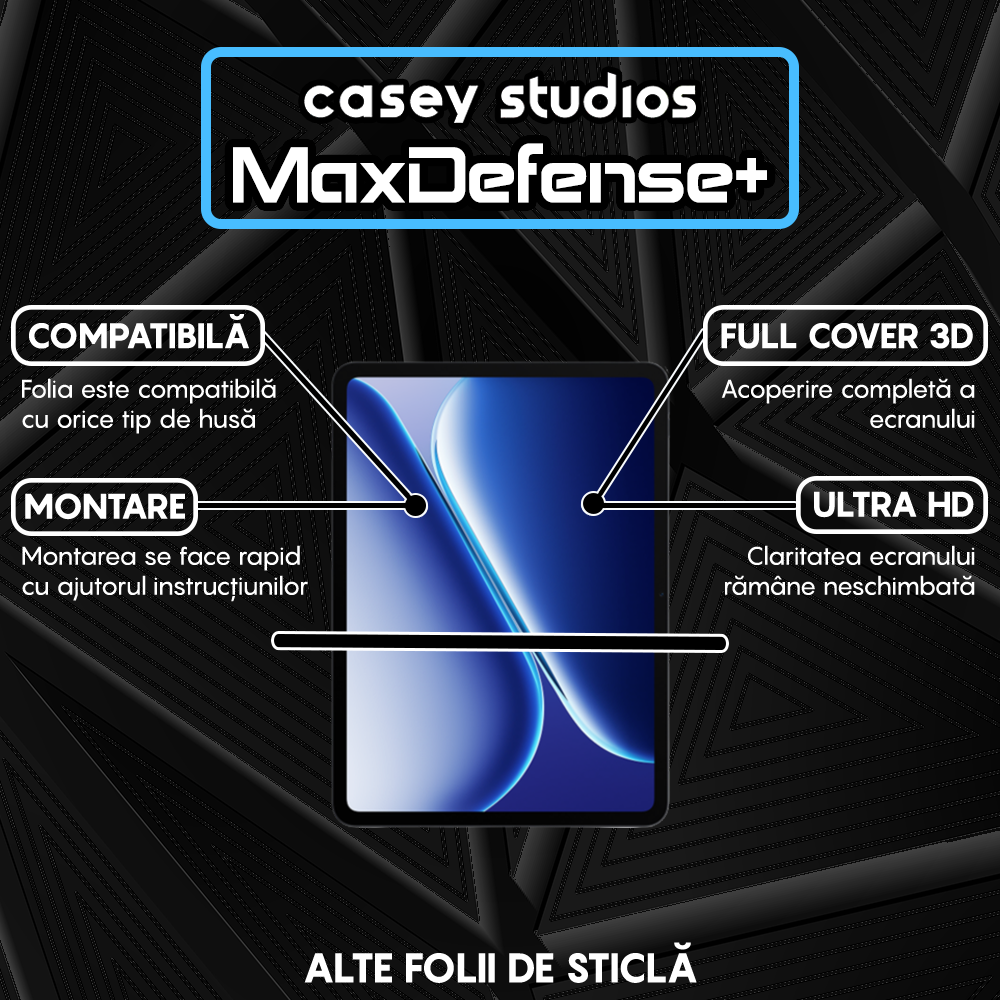 Folie Sticla MaxDefense+ - OnePlus Pad Go 2 - Clear
