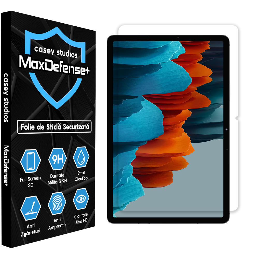 MaxDefense+ Glass Screen Protector - Samsung Galaxy Tab S9 FE 5G/S9/S8/S7 11" (T870/T875/T876B/X700/X706/X710/X716B) - Clear