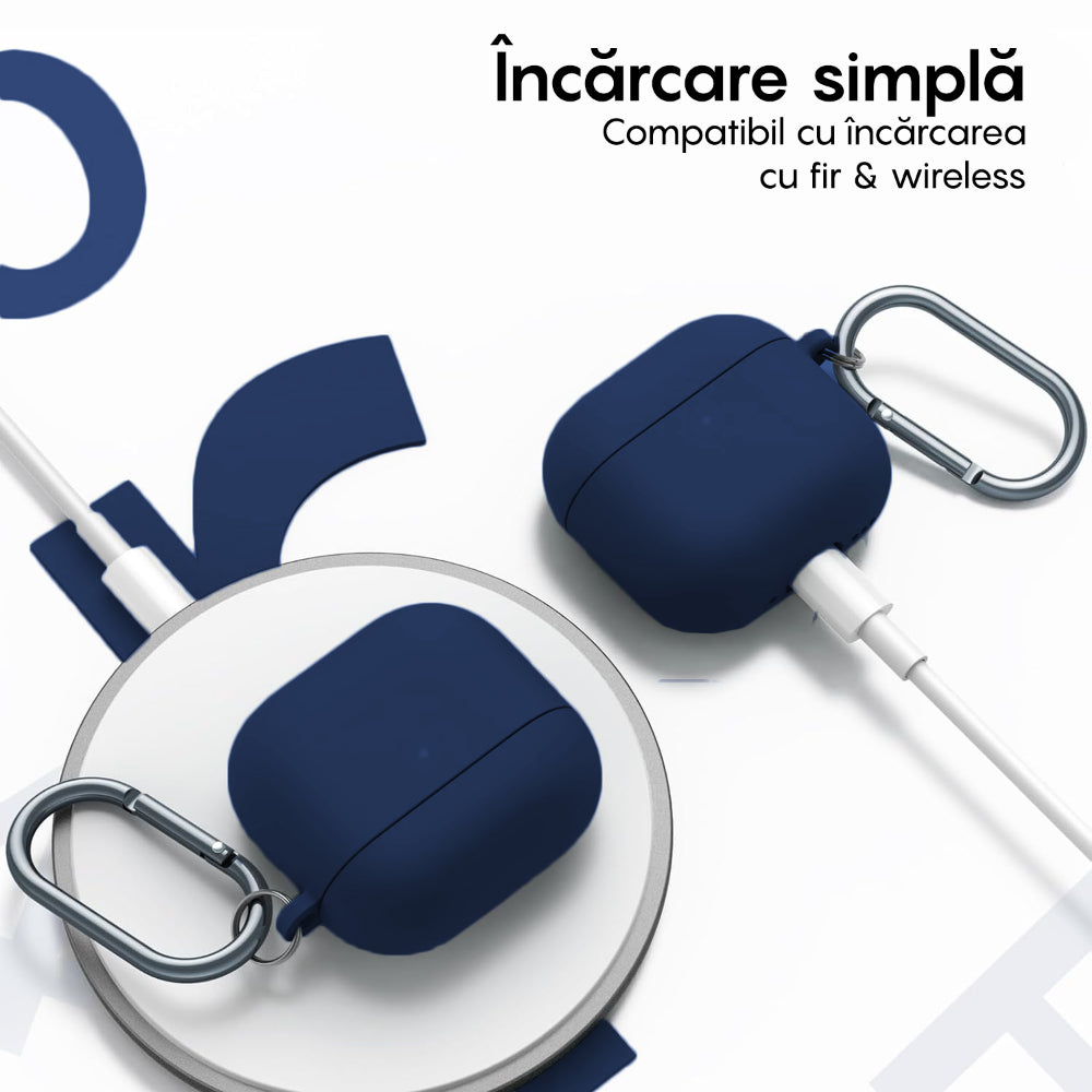 Husa Soft Silicone - AirPods 4 - Midnight Blue