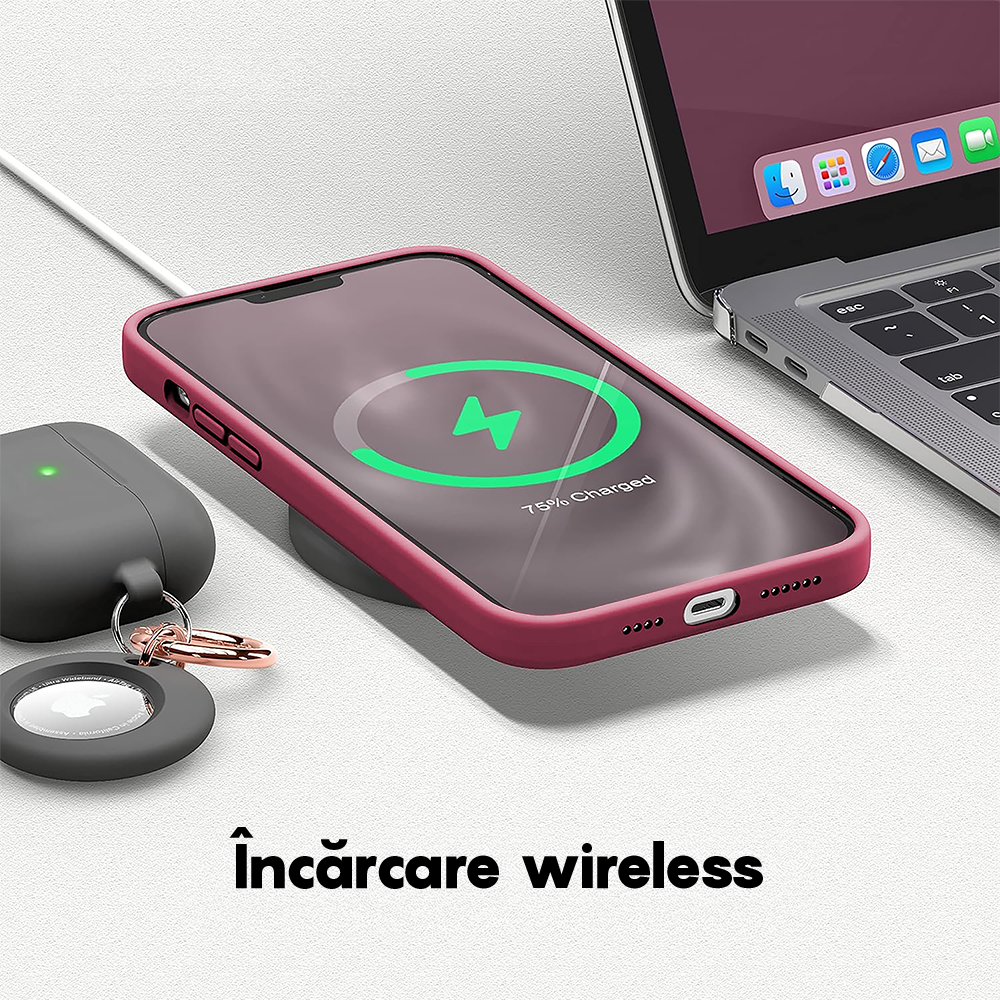 Husa Soft Silicone - iPhone 12/12 Pro - Burgundy