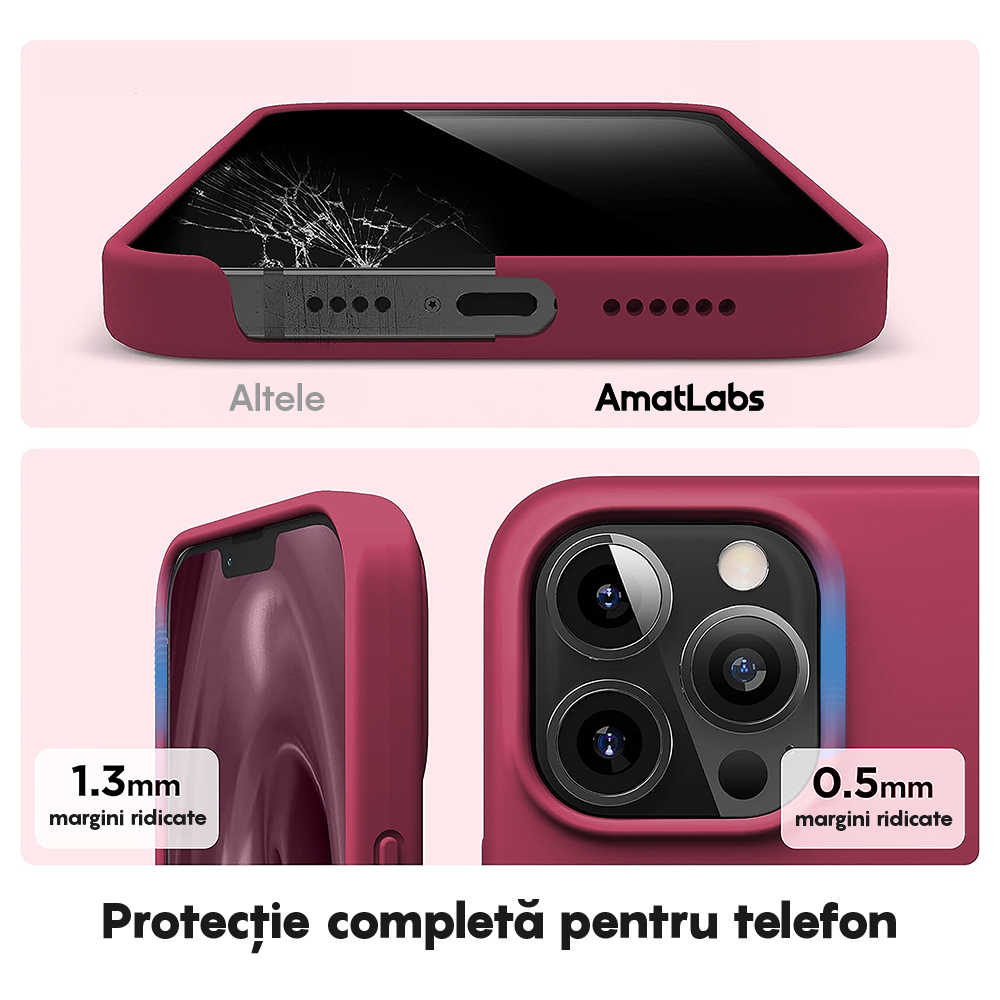 Husa Soft Silicone - iPhone 13 Pro - Burgundy