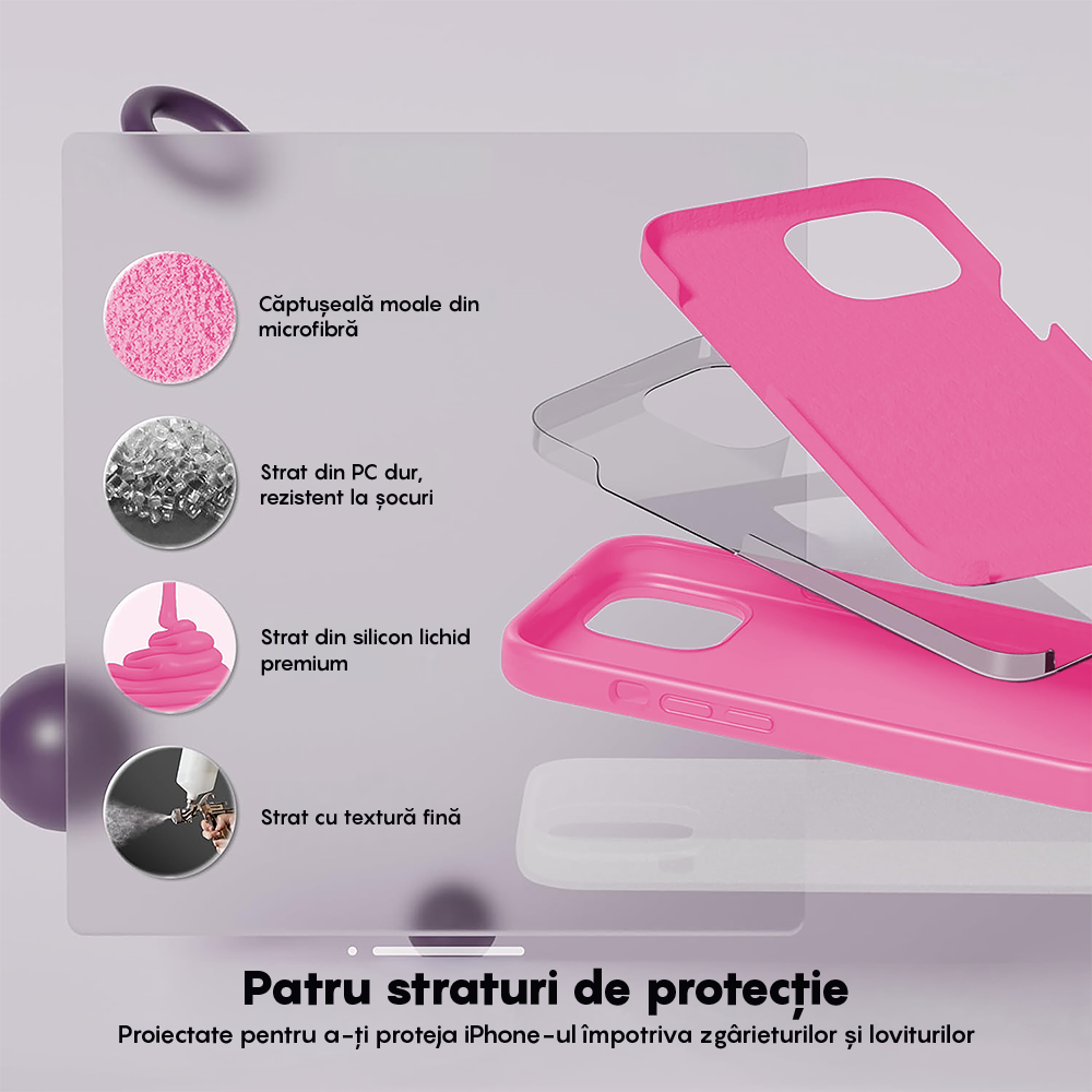 Husa Soft Silicone - iPhone 14 - Fuchsia