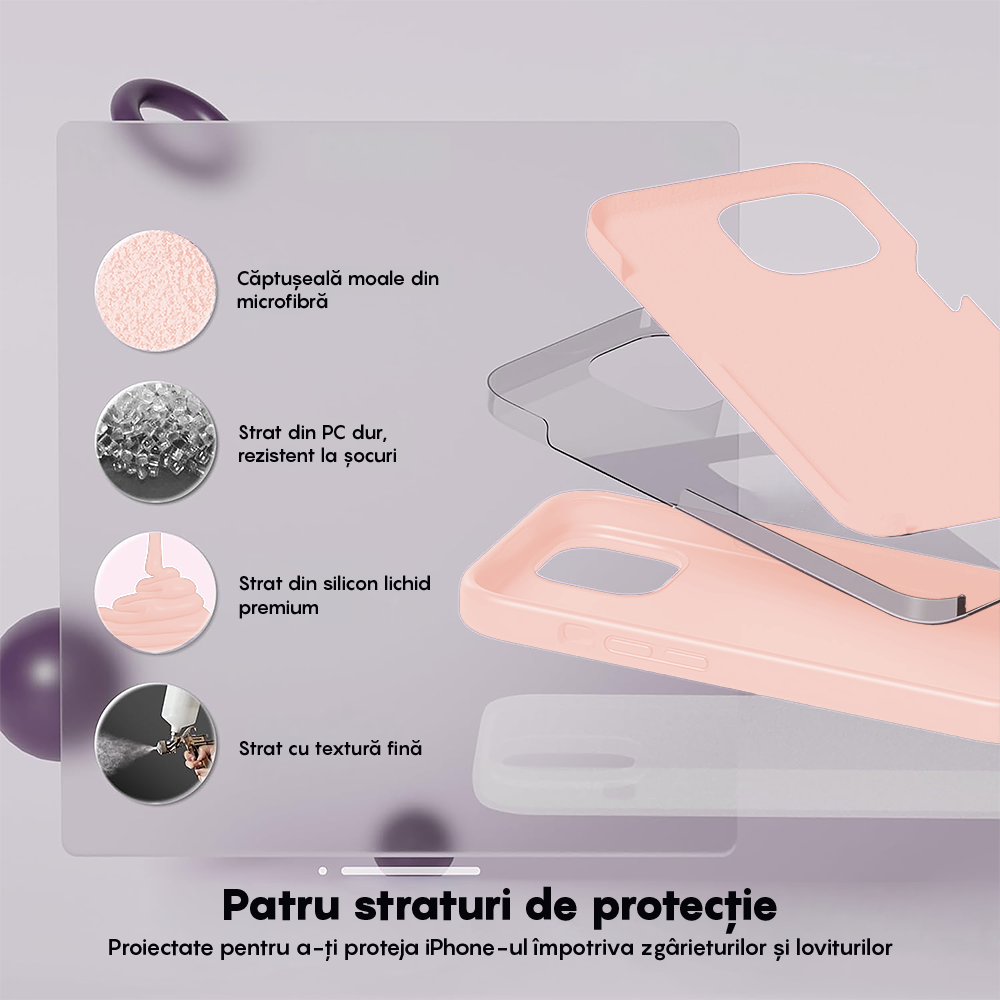 Husa Soft Silicone - iPhone 14 - Pink Sand