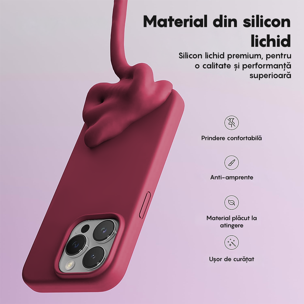 Husa Soft Silicone - iPhone 14 Pro Max - Burgundy