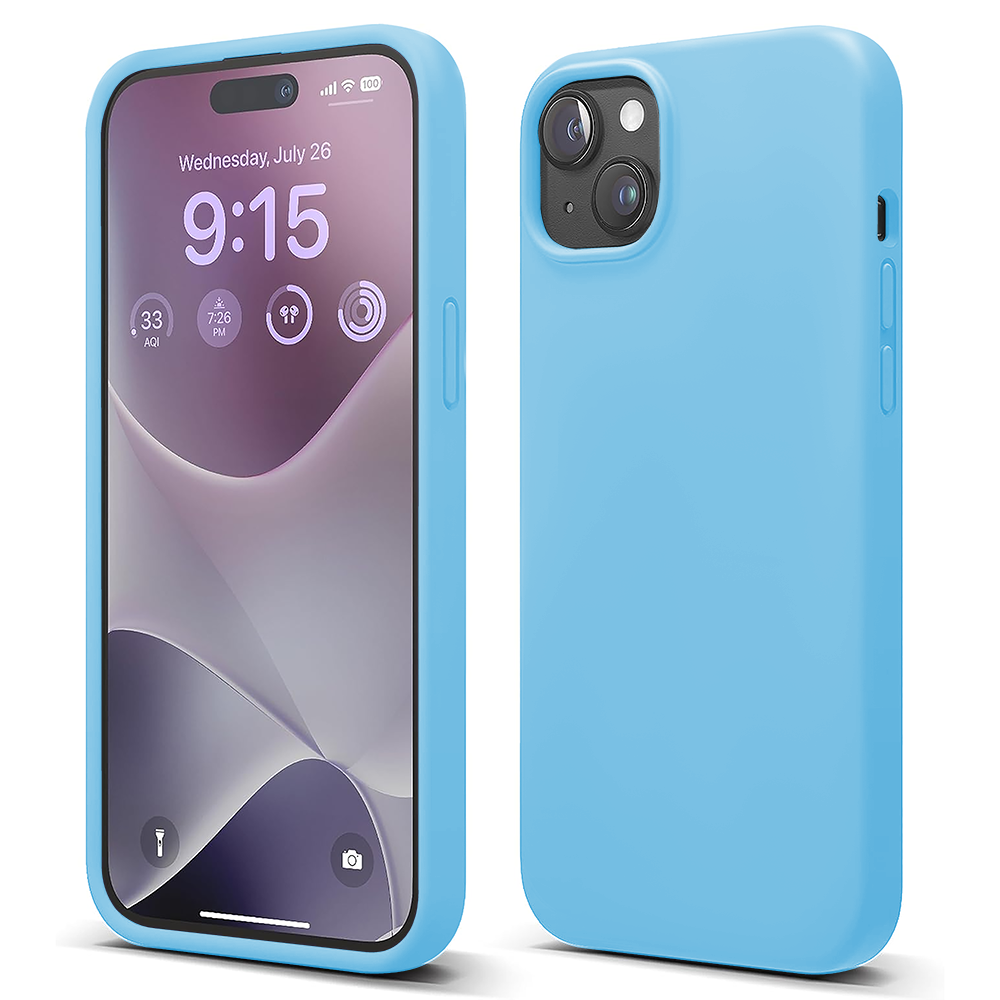 Husa Soft Silicone - iPhone 15 - Cadet Blue