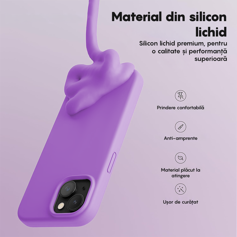 Husa Soft Silicone - iPhone 15 - Light Purple