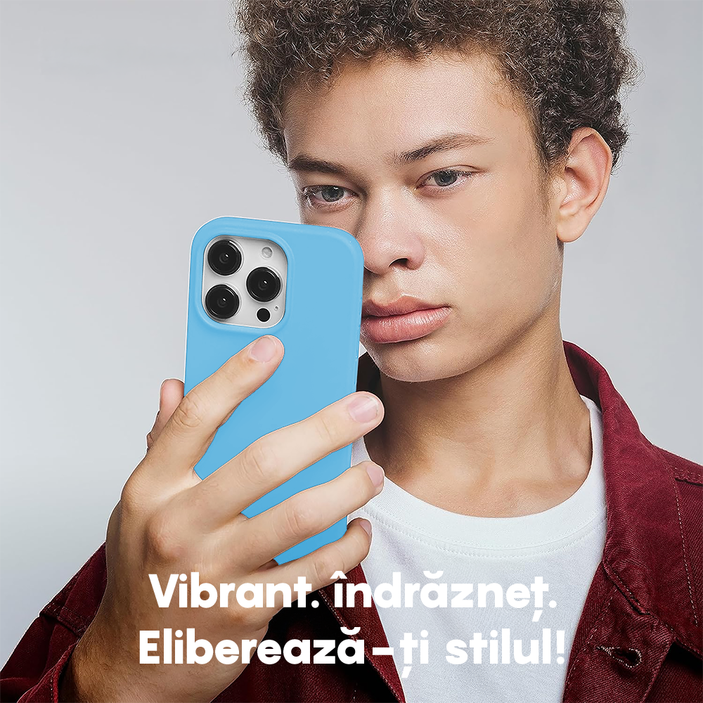 Husa Soft Silicone - iPhone 15 Pro Max - Cadet Blue