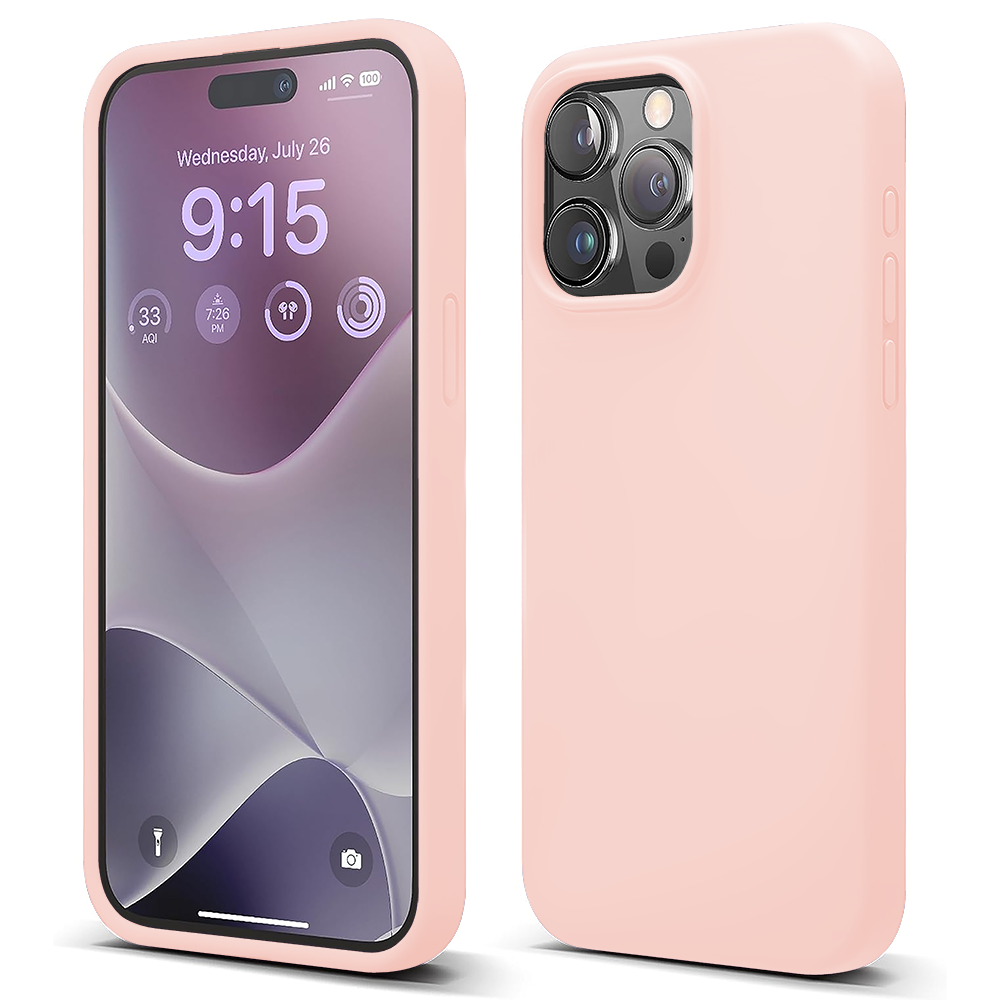 Husa Soft Silicone - iPhone 15 Pro Max - Pink Sand