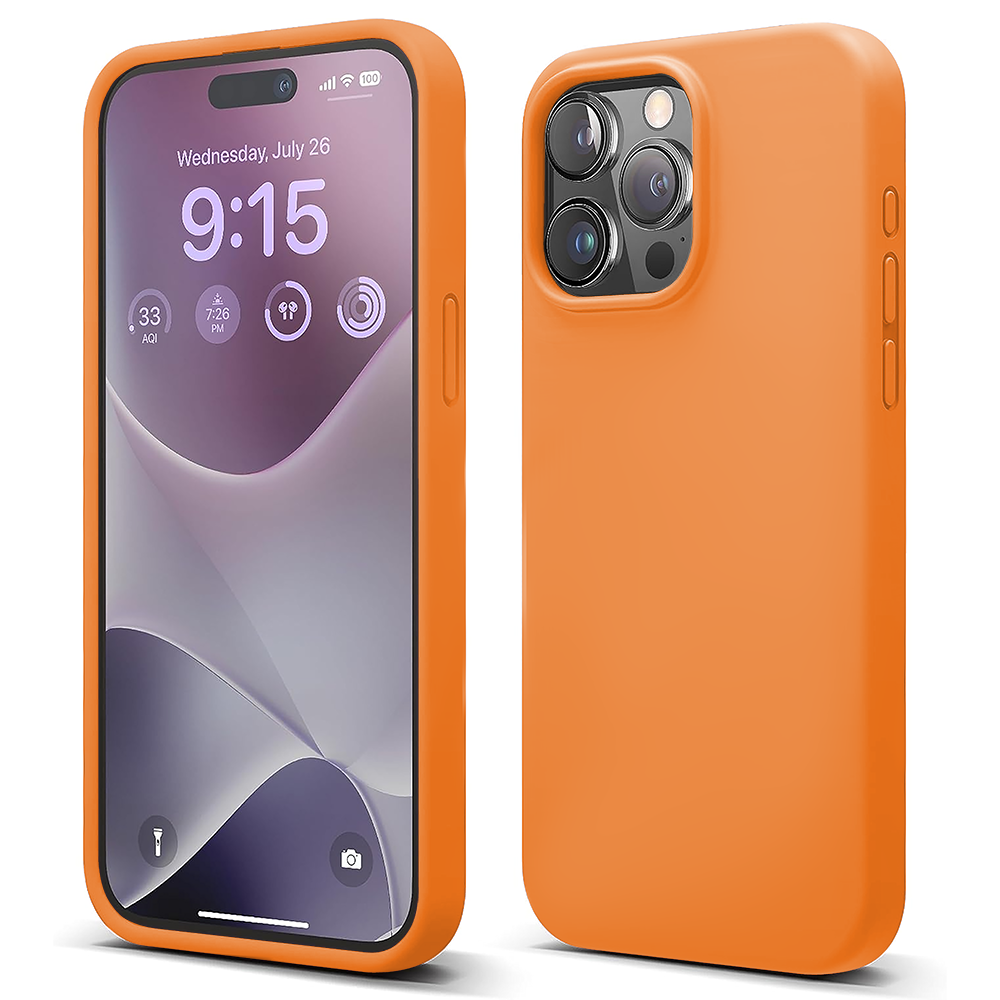 Husa Soft Silicone - iPhone 15 Pro - Nectarine