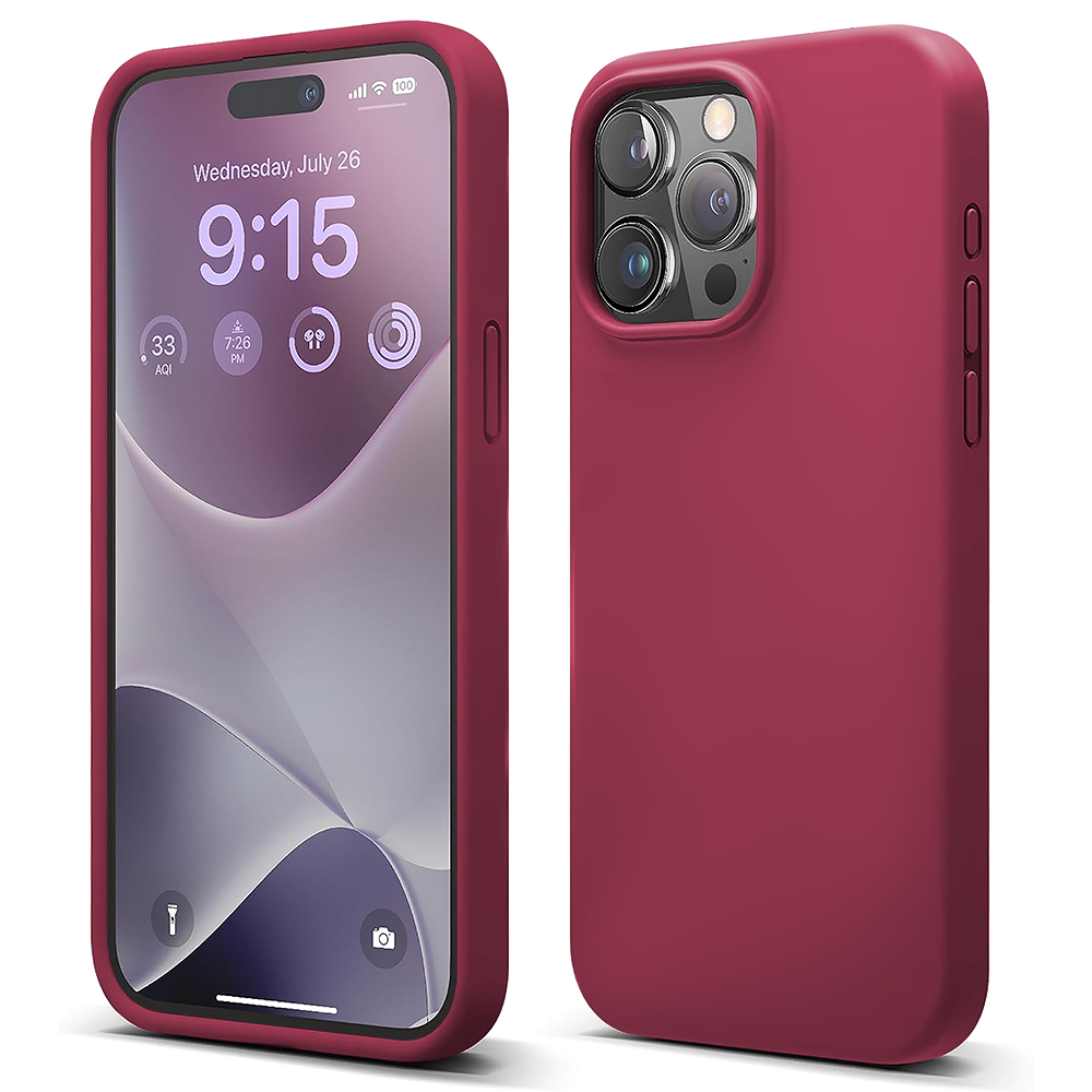 Husa Soft Silicone - iPhone 15 Pro - Burgundy