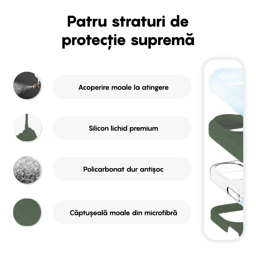 Husa Soft Silicone - iPhone 16 - Webster Green
