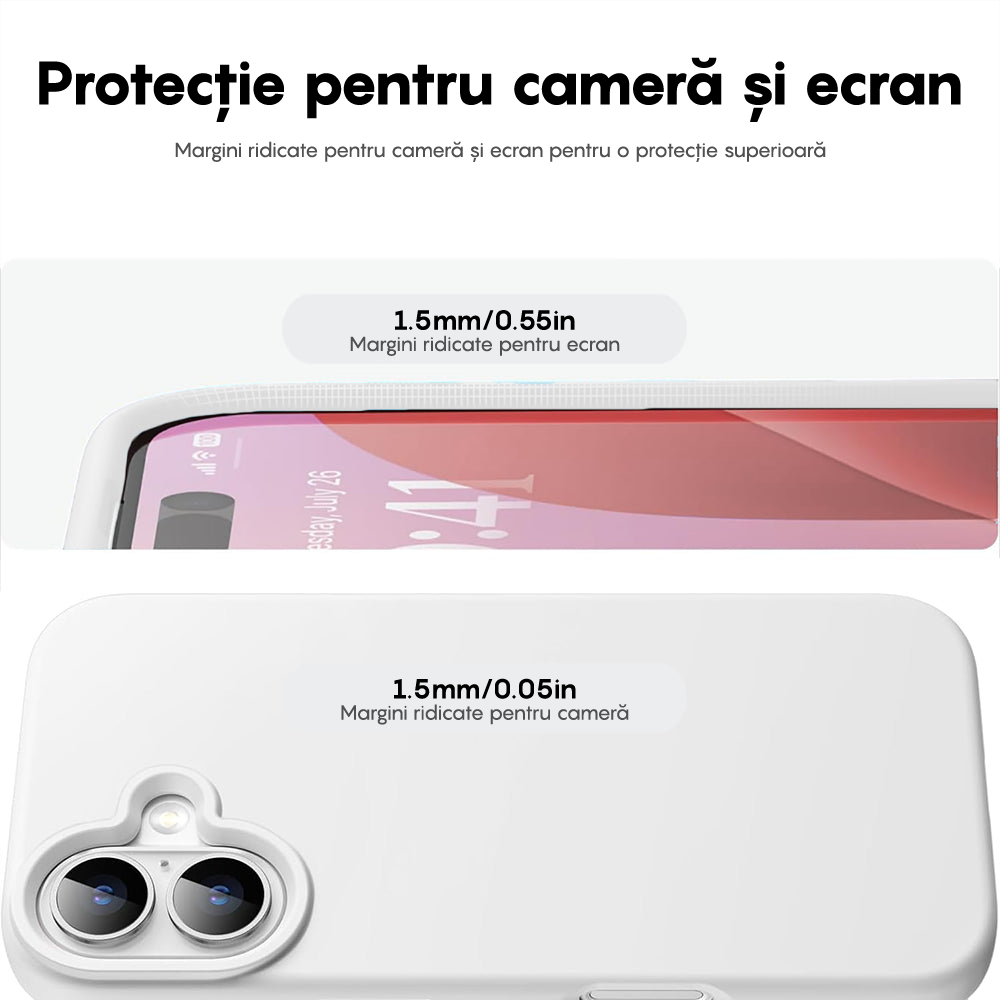 Husa Soft Silicone - iPhone 16 - Alb