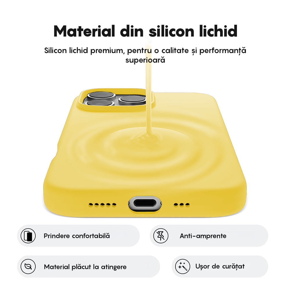 Husa Soft Silicone - iPhone 16 Pro Max - Galben