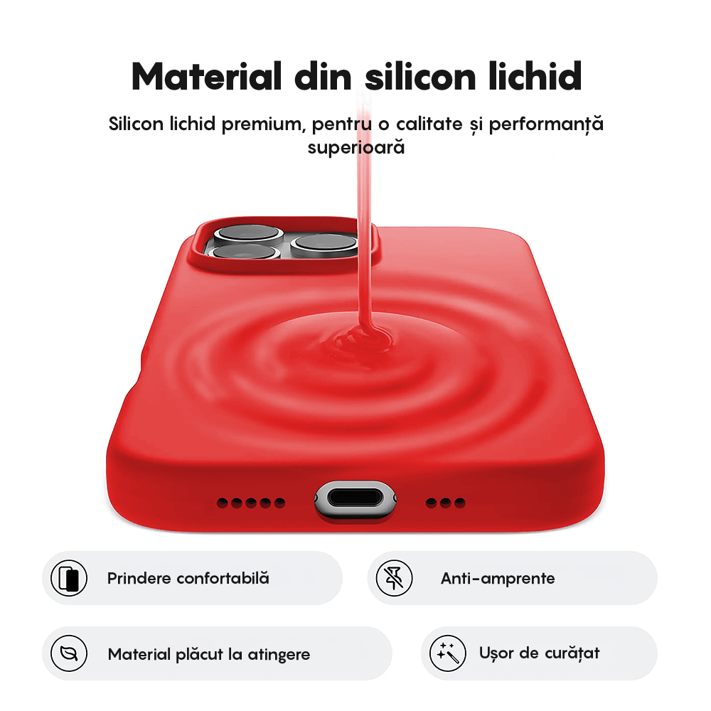 Husa Soft Silicone - iPhone 16 Pro Max - Rosu