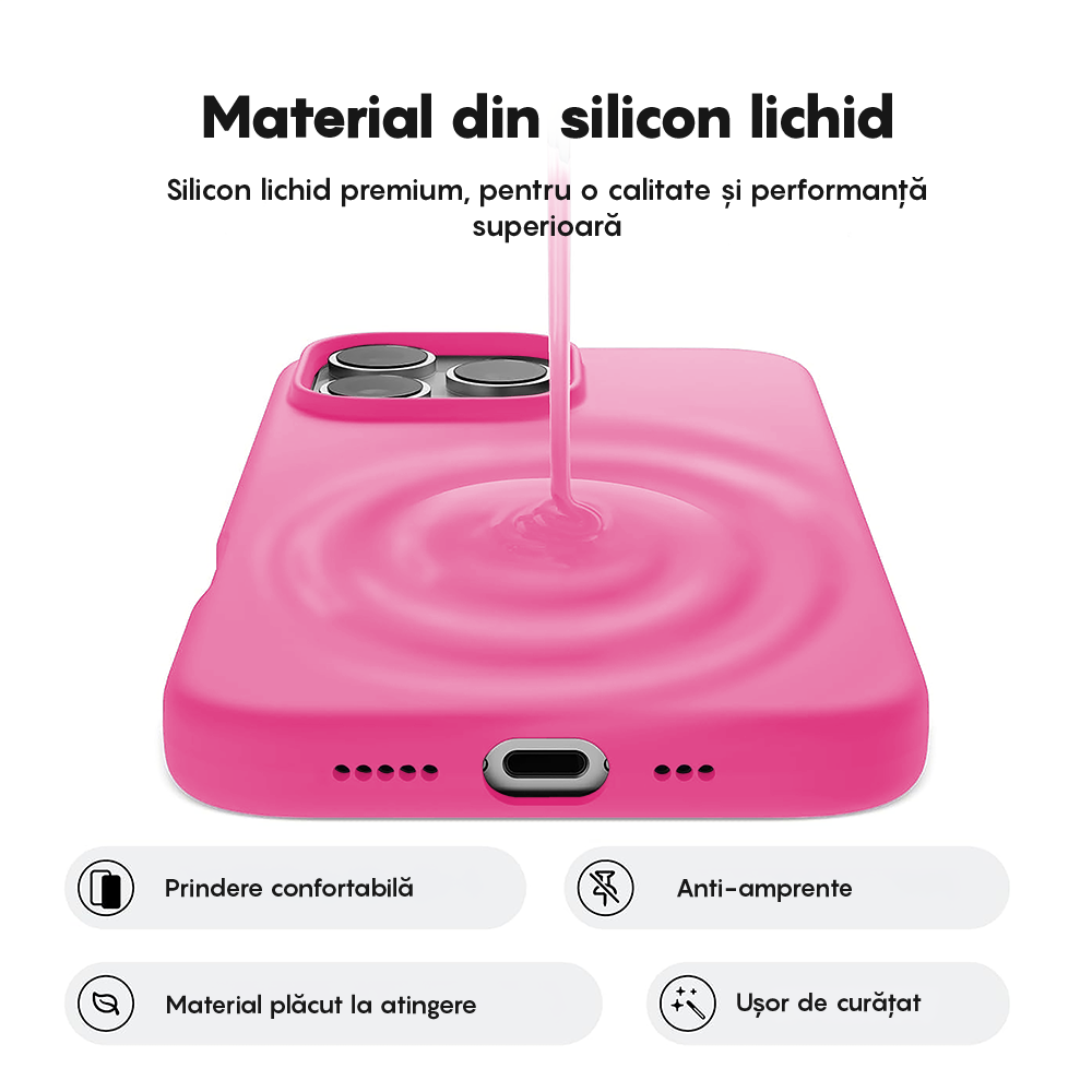 Husa Soft Silicone - iPhone 16 Pro Max - Fuchsia
