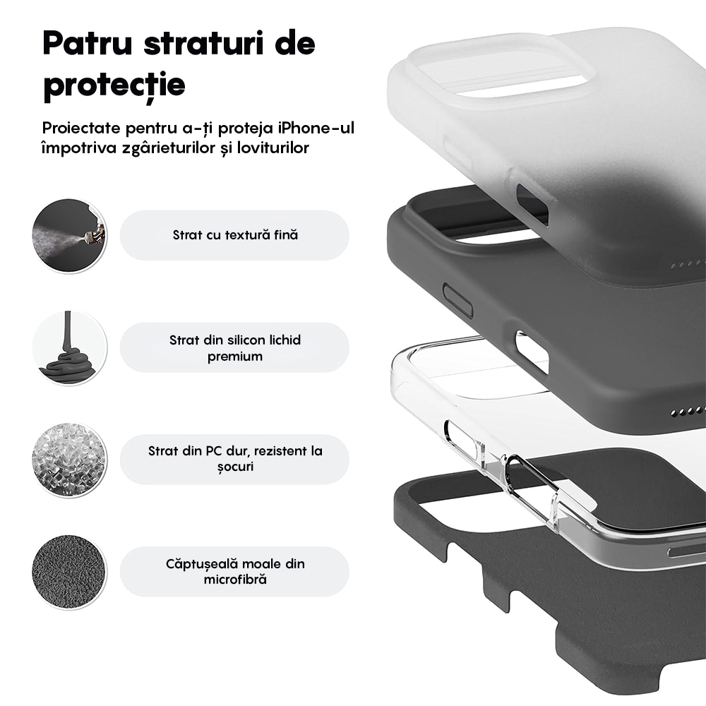 Husa Soft Silicone - iPhone 16 Pro - Dark Grey
