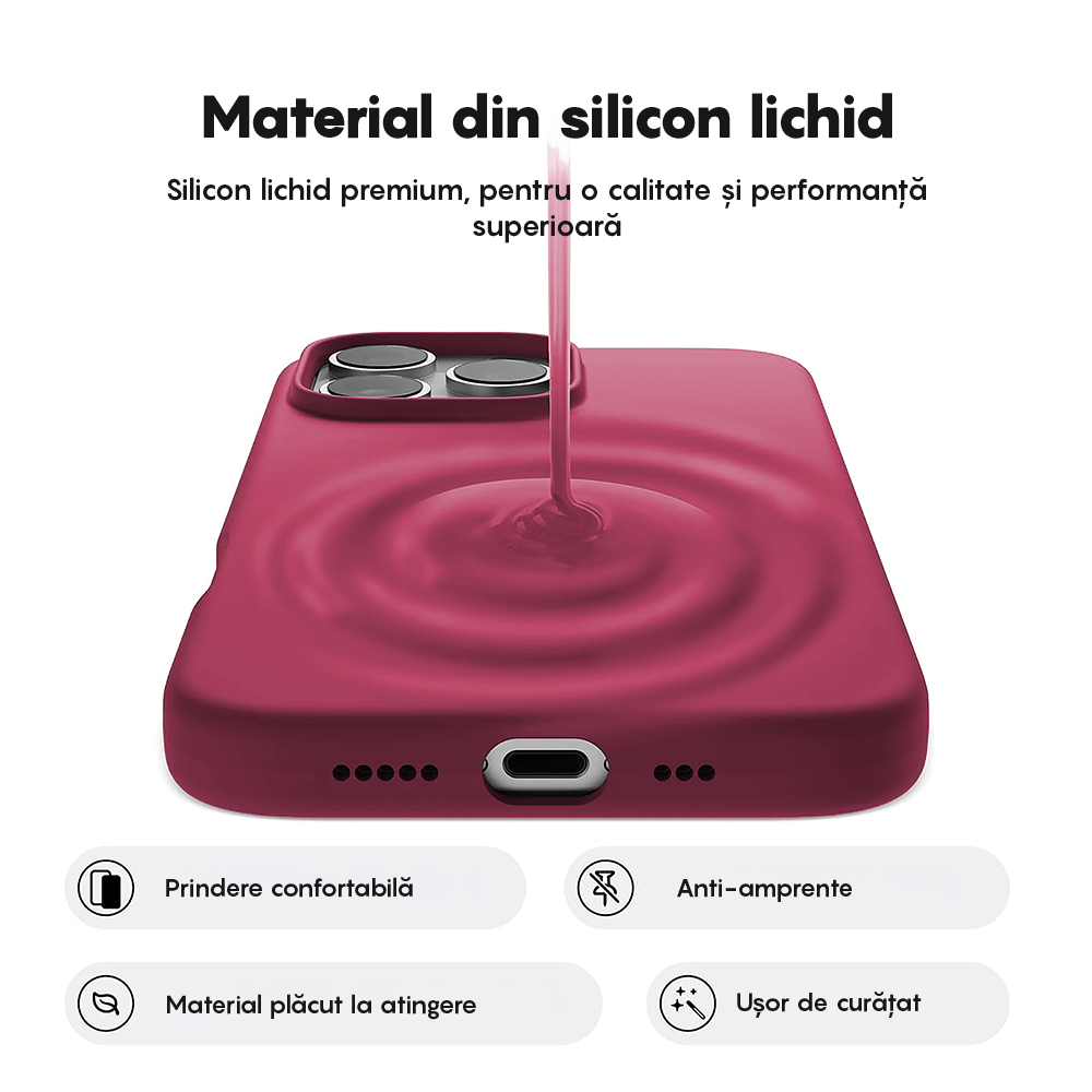 Husa Soft Silicone - iPhone 16 Pro - Burgundy